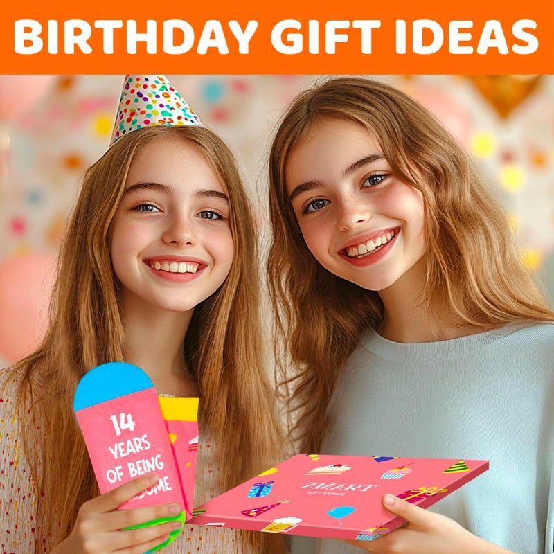 Zmart Birthday Gifts for Teen Girls - Pink Birthday Socks for 13-19 Year Old Girls - Image 2